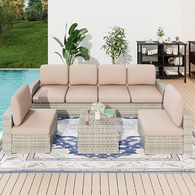 hyha Milk Silk Couch Cushion Covers for Sectional Sofa, Soft Sectional Sofa Couch Covers L Shape Washable, Outdoor Cushion Covers for Patio Furniture with Elastic Bottom(Chaise, Taupe)