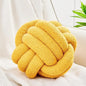 Uvvyui Knot Pillow Ball, Soft Home Decorative Pillows, Round Throw Pillow, Handmade Knotted Plush Pillow, Round Boucle Pillow Cushion (11 Inches Dark Yellow)