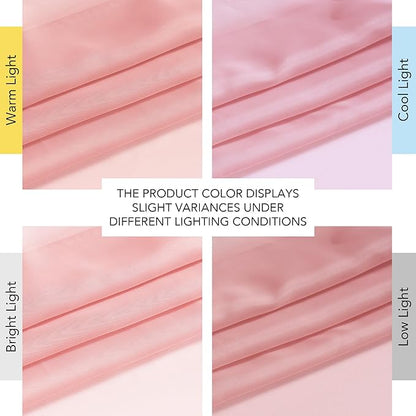 NICETOWN Voile Sheer Baby Pink Curtains for Girls Room, Grommet Light Filtering Sheer Window Treatments Airy & Elegant for Nursery/Bedroom, 2 Panels, W54 x L84