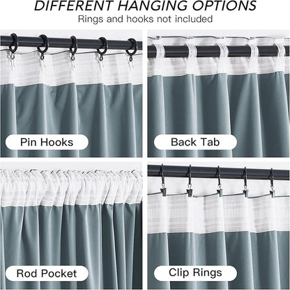RYB HOME Stone Blue Velvet Curtains 72 inches with Hook Belt, Soft Fabric Room Darkening Thermal Insulated Luxurious Home Decor Curtains for Living Room Bedroom, W 52" x L 72", 2 Panels Set