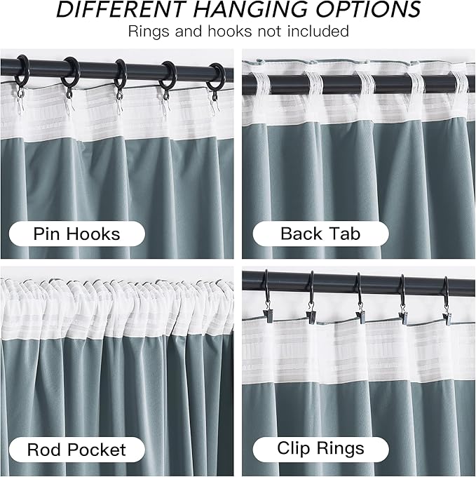RYB HOME Stone Blue Velvet Curtains 84 inches- Blackout Curtains for Nursery Thermal Insulated Elegant Soft Luxury Window Decor for Seaside Room, Stone Blue, W52 x L84 inches, 2 Panels