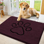 Smiry Dog Door Mat for Muddy Paws, Absorbent Dirt Trapper Non Slip Quick Dry Washable Chenille Mat for Mud Dogs, Entry Rug for Indoor and Outdoor (36x24 Inches, Russet and Black)