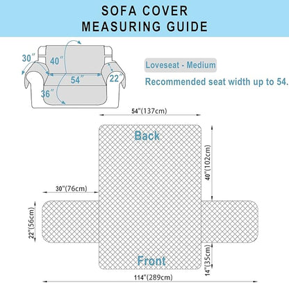 Reversible Loveseat Sofa Covers Couch Cover Furniture Protector(Loveseat,Dark Blue/Light Grey)