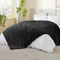 BEDELITE Fleece Blanket - 3D Jacquard Decorative Black King Size Blankets for Bed, Soft and Cozy Warm Plush Fluffy Blanket All Seasons Suitable, 108x90Inches