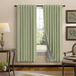 Pitalk Light Sage Green Black Out Curtains 63 Inch Long 2 Panel Set Back Tab Pleated Linen Textured Cute Blackout Curtains for Girls Bedroom Nursery Living Room Darkening Thermal Window Drapes Vintage