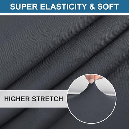 Smiry Printed Couch Cushion Covers, Stretch Soft Couch Covers for Sofa, Washable Non-Slip Sofa Slipcover Furniture Protector for Indoor and Outdoor (2 Pack, Dark Grey)