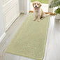 OLANLY Dog Door Mat for Muddy Paws 70x35, Absorbs Moisture and Dirt, Absorbent Non-Slip Washable Doormat, Quick Dry Chenille Mud Mat for Dogs, Entry Indoor Entryway Carpet for Inside Floor, Vanilla