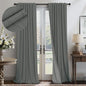 Dark Grey Curtains 108 Inches Long 2 Panels Set for High Ceiling Window Linen Textured Blackout Drapes for Living Room Bedroom Modern Farmhouse Black Out Curtains 9 FT Foot Length Slate Charcoal Gray