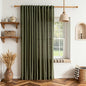 MYSKY HOME Living Room Curtains 90 Inches Long Farmhouse Light Filtering Privacy Curtain Drapes for Patio, Linen Look Texture Fabric Bohemian Draperies Soft Touch, 100" Wide, Olive Green, 1 Pieces