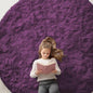 OLANLY Dark Purple Round Rugs for Bedroom - Machine Washable, 7 ft Circle Area Rugs for Living Room, Soft and Fluffy Shaggy Carpet for Teen Girl and Boys, Nursery Rooms, Dorms, Home Decor Aesthetic