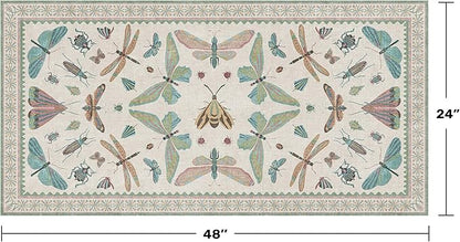 Hazo Haus Mint Green Washable Bathroom Rug - 2x4 Small Kitchen Rugs for Front Door Indoor Entrance, Low Pile Stain Resistant, Colorful Cool Aethestic