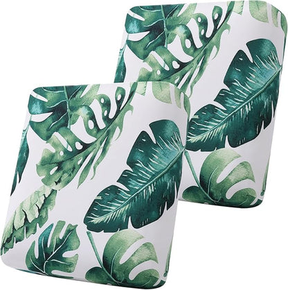 Smiry Printed Couch Cushion Covers, Stretch Soft Couch Covers for Sofa, Washable Non-Slip Sofa Slipcover Furniture Protector for Indoor and Outdoor (2 Pack, Green)