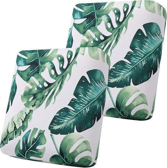 Smiry Printed Couch Cushion Covers, Stretch Soft Couch Covers for Sofa, Washable Non-Slip Sofa Slipcover Furniture Protector for Indoor and Outdoor (2 Pack, Green)