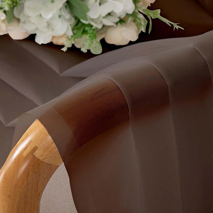OWENIE Sheer Curtains, Chocolate Sheer Curtains 78 inch Length 2 Panels Set, Rod Pocket Voile Fimly Sheer Drapes for Living Room/Bedroom, 2pcs, Each 42" W x 78" L