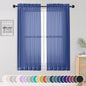 OWENIE Sheer Curtains 63 Inch Length 2 Panels Set, Light Weight Soft Solid Fimly Sheer Curtains for Bedroom Living Room, Light Filtering Airy Voile Sheer Curtain, Royal Blue, 42Wx63L Inch