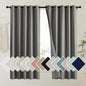 NICETOWN Grizzle Gray Vintage Linen 100% Blackout Curtains for Kitchen, Thermal Insulated Curtains 63" Long, Noise Reducing Window Treatment Drapes for Dorm Room, 62" Wide Per Panel, Set of 2