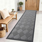 OLANLY Front Door Mat Outside Entrance 71x23, Absorbent, Heavy Duty Sturdy Natural Rubber Doormat Indoor Outdoor, Stain and Fade Resistant, Non-Slip Low Profile Floor Mat for Entryway, Grey Diamond