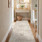 3x6 Washable Hallway Runner Rug - Non Slip Kitchen Runner Rugs with Rubber Backing Vintage Low-Pile Carpet Runners for Entryway Dining Room Laundry Room Home Decor (Beige)