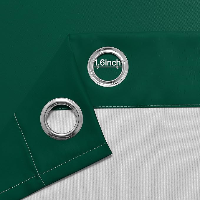 Yakamok Dark Green Ombre Curtains 84 Inches Long, Light Blocking Gradient Color Curtain Panels, Room Darkening Grommet Window Drapes for Bedroom(52x84 Inch, 2 Panels)