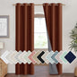 NICETOWN 100% Absolutely Blackout Linen Curtains with Thermal Insulated Liner, 42" Wide, 2 Panels, 90" Long Drapes, Grommet Retro Burnt Orange Linen Curtains Vertical Drapes Privacy for Bedroom