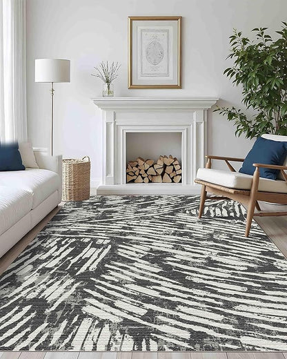 Latte&Fog 8x10 Area Rugs for Living Room, Large Modern Abstract Washable Rug, Boho Non Slip Low Pile Carpet for Indoor Bedroom Dining Room, Office, Dorm, Classroom, Farmhouse and Kids Room