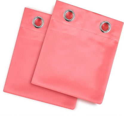 LEMOMO Blackout Curtains 38 x 84 inch/Coral Curtains Set of 2 Panels/Thermal Insulated Room Darkening Bedroom Curtains