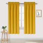 DWCN Blackout Curtains Room Darkening Thermal Insulated Bedroom Curtains Window Curtain Panels, 38 x 63 inches Long, Set of 2 Yellow Rod Pocket Drapes
