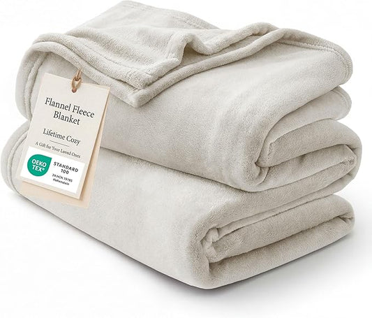 Bedsure GentleSoft Bedding Fleece Blanket for Girls and Boys - Soft Cozy Cute Small Throw Blankets for Travel, 43x55 Inches, Linen