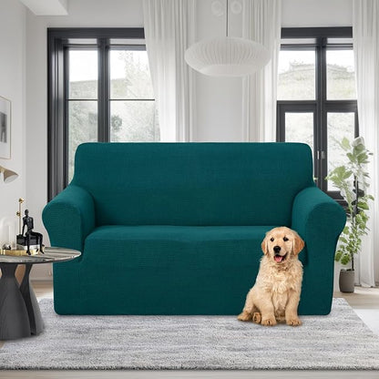 U-NICE HOME Loveseat Cover Stretch Couch Cover Sofa Cover Sofa Slipcover Furniture Protector for 2 Cushion Couch Sofa Pet Friendly(Loveseat, Blue)