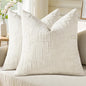 decorUhome Summer Cream White Chenille Throw Pillow Covers 20x20 Set of 2 Textured Soft Cozy Slubby Couch Pillow Covers Modern Farmhouse Boho Decorative Pillow Cases for Bed Sofa Living Room