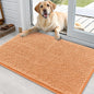 OLANLY Dog Door Mat for Muddy Paws 35x24, Absorbs Moisture and Dirt, Absorbent Non-Slip Washable Doormat, Quick Dry Chenille Mud Mat for Dogs, Entry Indoor Entryway Carpet for Inside Floor, Orange