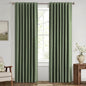 MIULEE 100% Blackout Linen Curtains for Bedroom, Olive Green Solid Luxury Decor Thermal Insulation Room Darkening Drapes for Living Room Nursery Back Tab Rod Pocket 42 x 72 Inches, 2 Panels