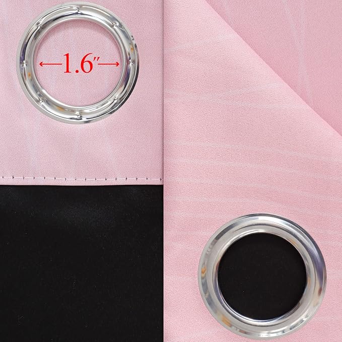 Pink and Grey Blackout Curtains 84 inches Long,Ombre Full Room Darkening Window Curtains for Living Room,Grommet Thermal Insulated Drapes,Light Blocking Curtains for Girls Bedroom,42x84 Inch, 2 Panels