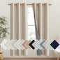 NICETOWN Cream 100% Blackout Linen Curtains 72 inch Long Burg for Classroom, 1 Pair, 42" Width Each Panel, Farmhouse Thick Completely Blackout Window Treatment Thermal Insulated Drapes