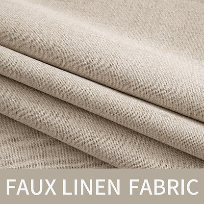 MIULEE Linen Textured Curtains for Bedroom Solid 100% Blackout Thermal Insulated Taupe Grommet Room Darkening Curtains & Drapes Luxury Decor for Living Room Nursery 52 x 54 Inch (2 Panels)