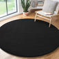 Amearea Black Round Area Rugs 6ft Washable Circle Rugs for Bedroom Living Room, Fluffy Indoor Thickened Memory Foam Rug, Non Slip Minimalist Circular Carpet for Kids Boys Girls Dorm Nursery Room Decor