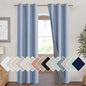 NICETOWN Stone Blue Vintage Linen 100% Blackout Curtains for Living Room, Thermal Insulated Curtains 84" Long, Noise Reducing Window Treatment Drapes for Hall Room, 42" Wide Per Panel, Set of 2