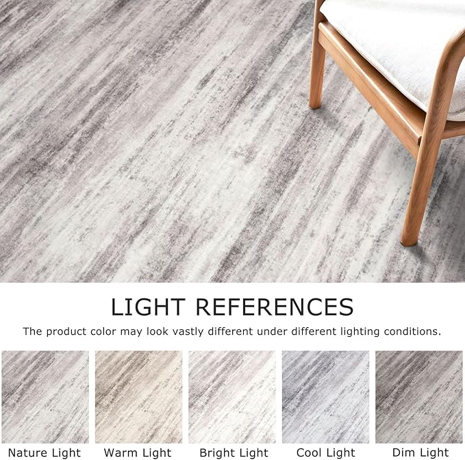 KOZYFLY Modern Abstract Hallway Runner, 2x10 Washable Rug Non-Slip Soft Striped Kitchen Runner Rug, Grey/Light Beige/Brown Print Carpet Runner for Entryway Bathroom