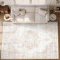 Area Rug 9x12 Vintage Rugs: Large Washable Living Room Rug Retro Medallion Distressed Soft Low Pile Non-Slip Rugs Indoor Floor Carpet for Bedroom Dining Table Office (Beige/Brown,9'x12')