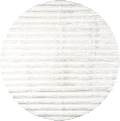 Nuloom SuperiorWash Collection Kai Off-White, 5' Round, Fluffy and Cozy, High Traffic, Stain Resistant, Easy Clean, Durable Washable Area Rug for Bedroom, Living Room, Dining, Den, Foyer, Entryway