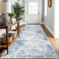 IOHOUZE Abstract Runner Rug 3x10 Ft Washable Runners for Hallways, Non Slip Kitchen Runner Printed Faux Wool Entryway Runner Indoor, Modern Abstract Floor Carpet for Hall Bedroom, Light Blue Grey
