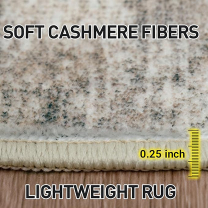 6x9 Area Rugs Washable Rug: Large Modern Abstract Living Room Rug Soft Anti-Skid Thin Carpet Indoor Floor Non-Shedding Carpets for Bedroom Dining Room Farmhouse Nursery Home Office Brown Black