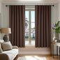 Deconovo Blackout Curtains, Thermal Insulated, W52 x L54 2 Panels, Back Tab, Machine Washable, Room-Darkening Drapes for Bedroom/Living Room Chocolate