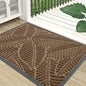 Colorxy Waterproof Doormat, Sturdy Natural Rubber Front Indoor Mat, Non Slip Low Profile Outdoor Door Mat, Stain and Fade Resistant Floor Mats, Easy Clean Patio Entry Mat, 47''x17'', Light Brown