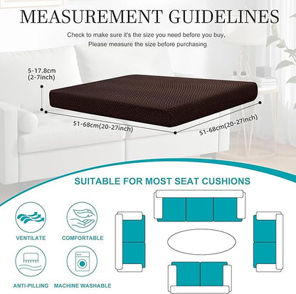 14Pcs Stretch Patio Cushion Covers,Outdoor Couch Covers Replacement,Outdoor Couch & Sofa Slipcovers,for Patio Furniture Cushion Covers,Washable Reusable Furniture Protector (Coffee,Cover Only)