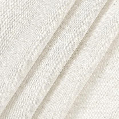 Nanspring Natural Linen Curtains 45 Inch Length Back Tab Pocket Design Semi Sheer Curtains 2 Panel Set for Kitchen Bathroom Small Windows Cottage Farmhouse Decor 40x45 Inches