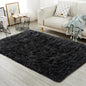 Ciicool Faux Fur Rug Black Fluffy Area Rugs for Bedroom, Thick Fuzzy Shag Rug Furry Bedside Nursery Rug for Living Room Plush Indoor Floor Carpet for Kids Room Teen Dorm, 3x5 ft