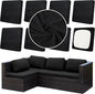 8Pcs Outdoor Cushion Covers, Patio Cushion Covers,Stretch Elastic Slipcovers, Replacement Washable & Reusable Furniture Protector for Patio Couch,Thick Jacquard Textured Twill Fabric(Black,Cover Only)