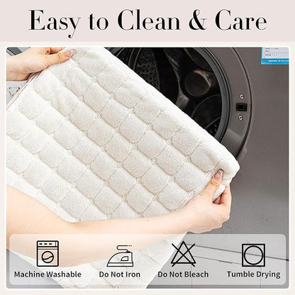 Velvet Couch Cover, Washable Sectional Sofa Cover, Anti Slip Sofa Slipcover for 3 Cushion Couch Sofa L Shaped Armrest Backrest, Furniture Protector Covers for Pets Kids(White, Only 1 PCS)