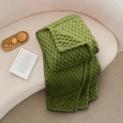 BEDELITE Fleece Blanket - 3D Jacquard Decorative Green Apple Throw Blankets for Couch & Bed, Soft and Cozy Warm Plush Fluffy Blanket All Seasons Suitable, 50x60Inches